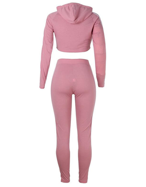 Load image into Gallery viewer, Women Set Long Sleeve Crop Top And Pants Jogger Two Piece Set