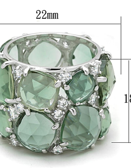 Load image into Gallery viewer, LOS764 - Rhodium 925 Sterling Silver Ring with Synthetic Synthetic