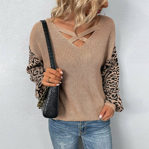 Load image into Gallery viewer, Leopard Print Knitted Sweaters