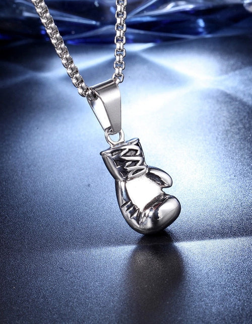 Load image into Gallery viewer, Plated Boxing Glove Pendant Necklace
