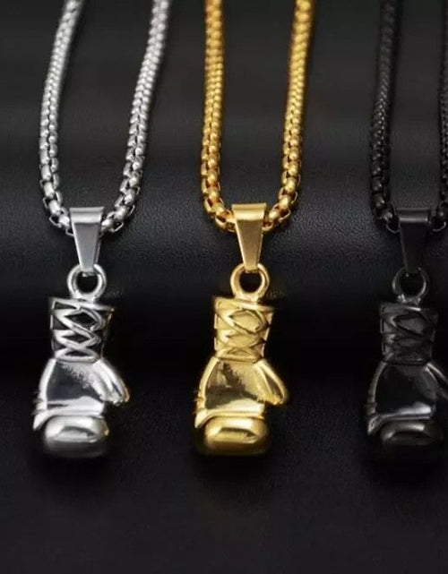 Load image into Gallery viewer, Plated Boxing Glove Pendant Necklace