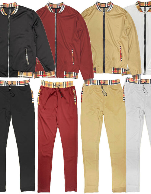 Load image into Gallery viewer, Checkered Detail Track Jacket Set