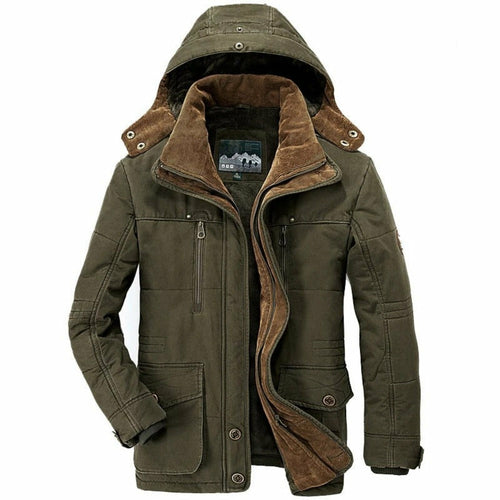 Load image into Gallery viewer, Mens Hooded Winter Parka Coat with Inner Fleece