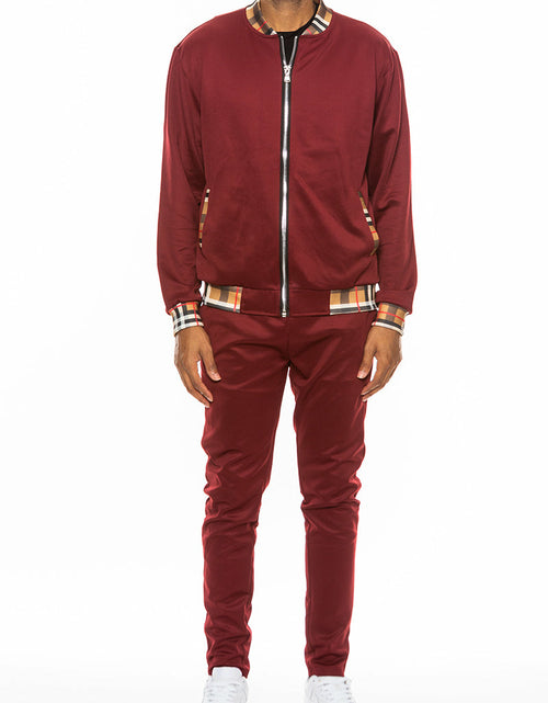 Load image into Gallery viewer, Checkered Detail Track Jacket Set