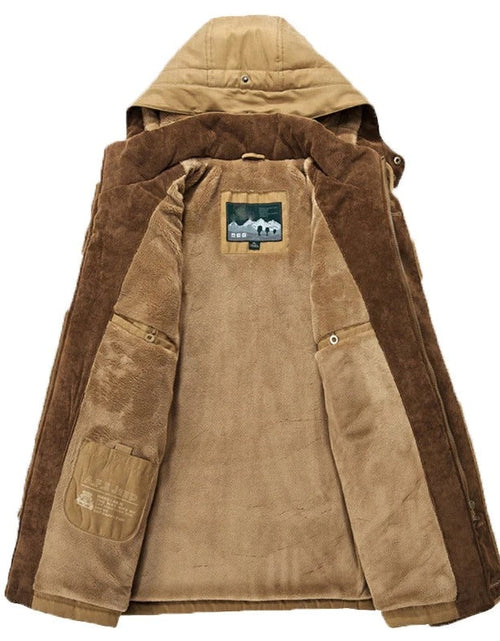 Load image into Gallery viewer, Mens Hooded Winter Parka Coat with Inner Fleece
