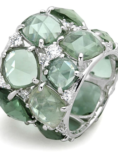 Load image into Gallery viewer, LOS764 - Rhodium 925 Sterling Silver Ring with Synthetic Synthetic