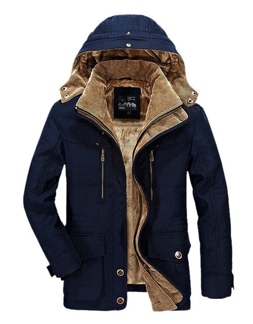 Load image into Gallery viewer, Mens Hooded Winter Parka Coat with Inner Fleece