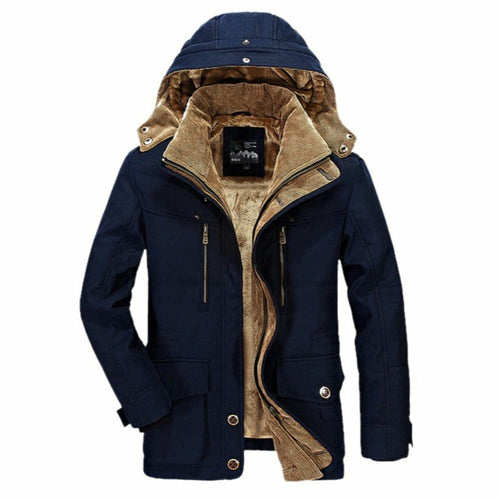 Load image into Gallery viewer, Mens Hooded Winter Parka Coat with Inner Fleece