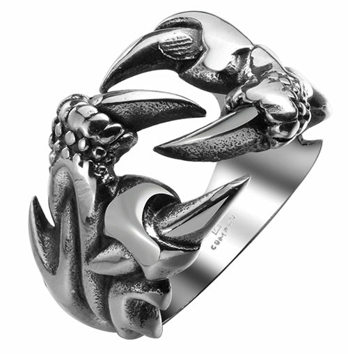 Load image into Gallery viewer, Mens Stainless Steel Biker Style Dragon Claw Ring
