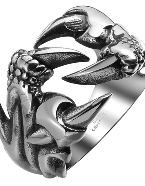Load image into Gallery viewer, Mens Stainless Steel Biker Style Dragon Claw Ring
