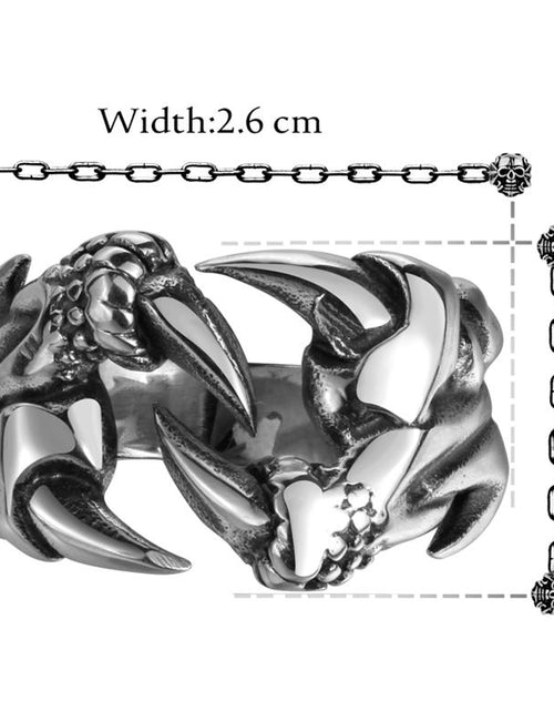 Load image into Gallery viewer, Mens Stainless Steel Biker Style Dragon Claw Ring