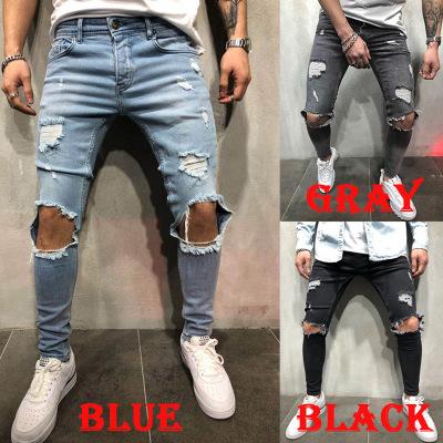 Load image into Gallery viewer, 2018 new fashion Men Jeans Stretch Destroyed Ripped Design Fashion