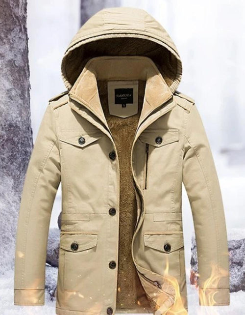 Load image into Gallery viewer, Mens Hooded Military Style Coat