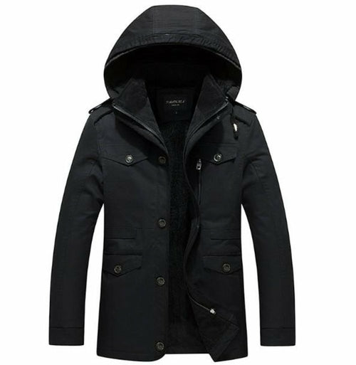 Load image into Gallery viewer, Mens Hooded Military Style Coat