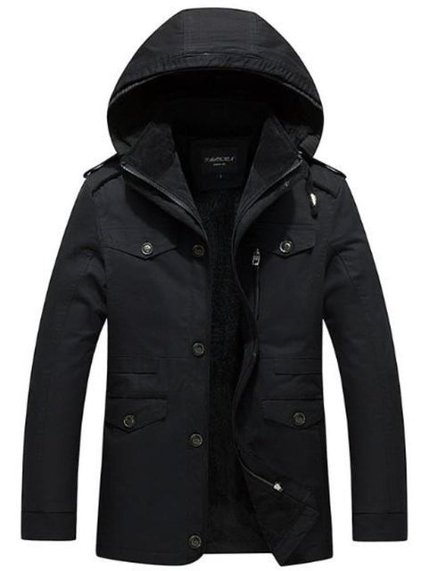Load image into Gallery viewer, Mens Hooded Military Style Coat