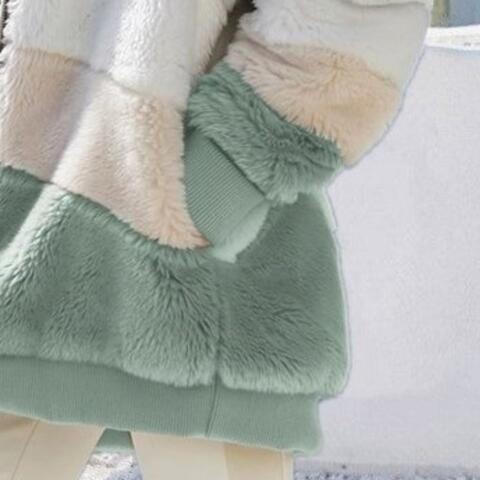 Load image into Gallery viewer, Color Block Zip-Up Hooded Jacket