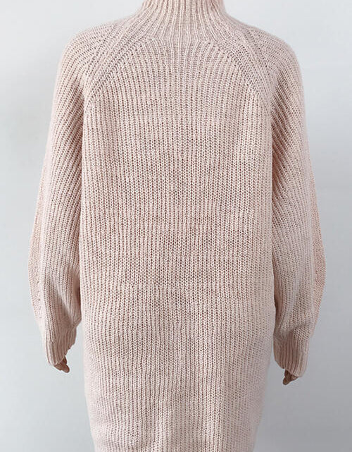 Load image into Gallery viewer, Mock Neck Dropped Shoulder Sweater Dress