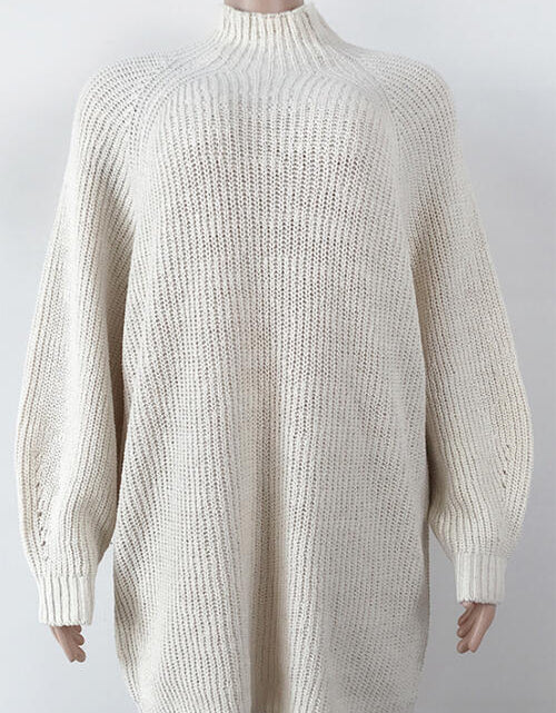 Load image into Gallery viewer, Mock Neck Dropped Shoulder Sweater Dress