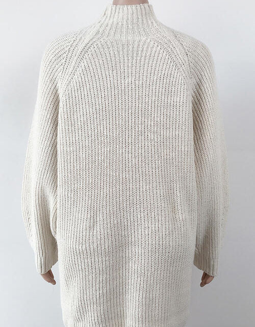 Load image into Gallery viewer, Mock Neck Dropped Shoulder Sweater Dress