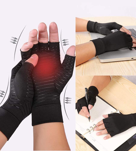 Compression Arthritis Glove Unisex Joint Pain Relief Half Finger Brace