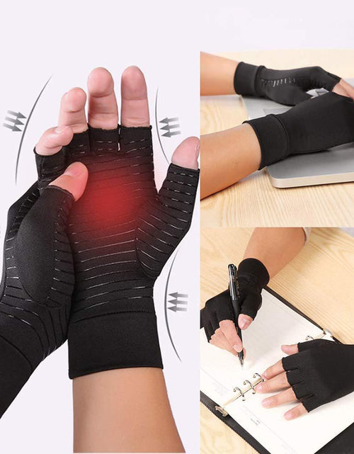 Load image into Gallery viewer, Compression Arthritis Glove Unisex Joint Pain Relief Half Finger Brace
