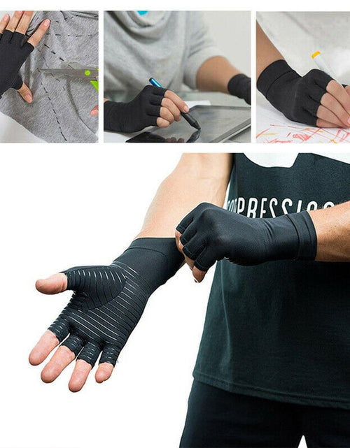 Load image into Gallery viewer, Compression Arthritis Glove Unisex Joint Pain Relief Half Finger Brace
