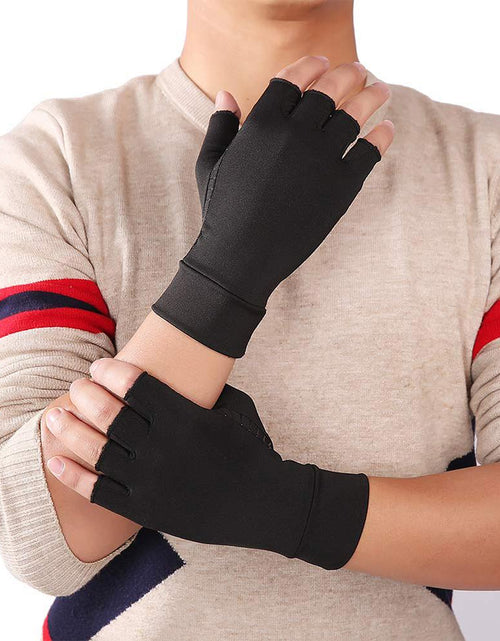 Load image into Gallery viewer, Compression Arthritis Glove Unisex Joint Pain Relief Half Finger Brace
