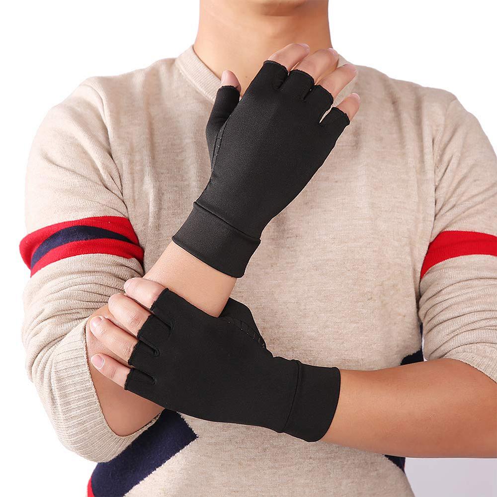 Compression Arthritis Glove Unisex Joint Pain Relief Half Finger Brace