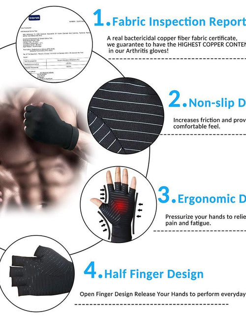 Load image into Gallery viewer, Compression Arthritis Glove Unisex Joint Pain Relief Half Finger Brace
