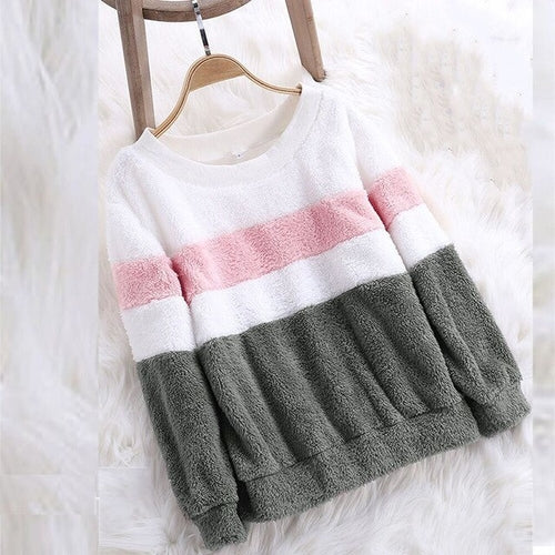 Load image into Gallery viewer, Winter Womens Striped Hoodies Sweatshirts
