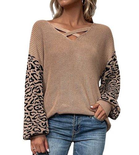 Leopard Print Knitted Sweaters