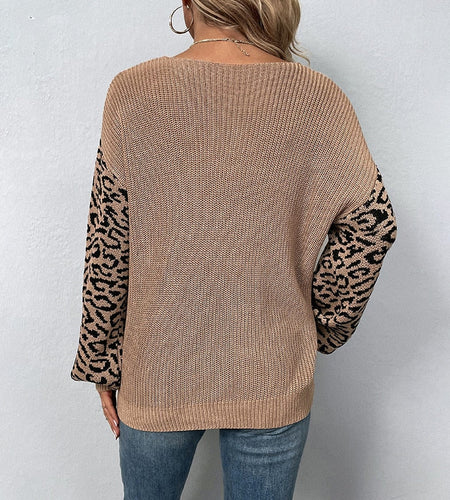 Leopard Print Knitted Sweaters