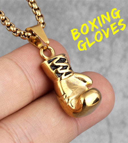 Plated Boxing Glove Pendant Necklace