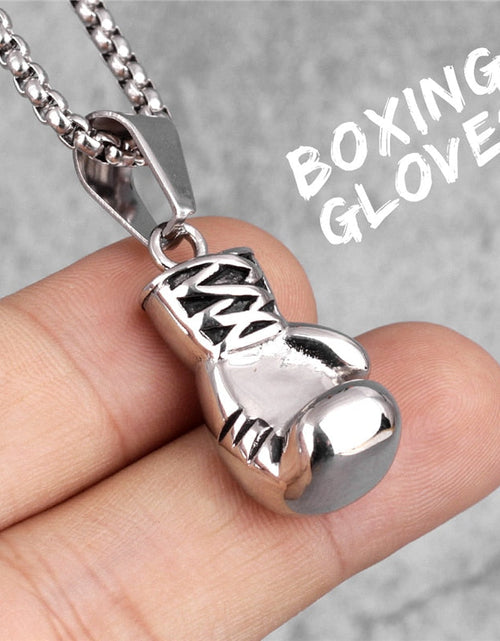 Load image into Gallery viewer, Plated Boxing Glove Pendant Necklace
