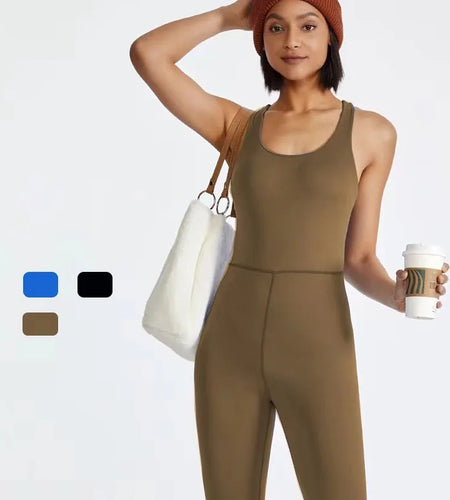 Back Strap Cross Gym Padded Jumpsuit 2023 Sport Overalls Women Yoga