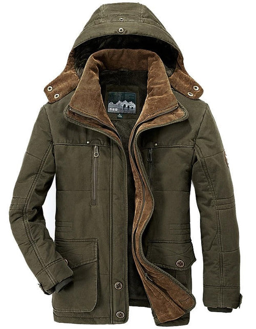 Load image into Gallery viewer, Mens Hooded Winter Parka Coat with Inner Fleece
