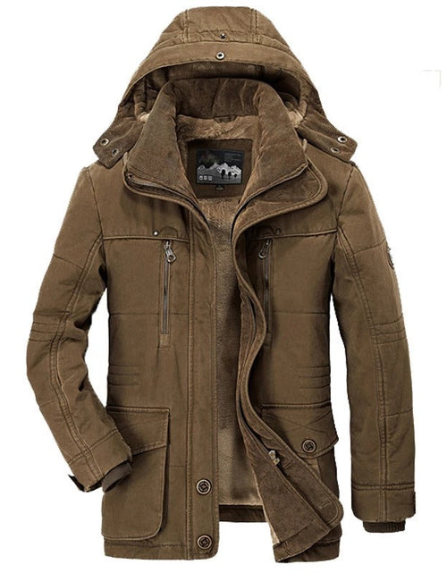 Load image into Gallery viewer, Mens Hooded Winter Parka Coat with Inner Fleece
