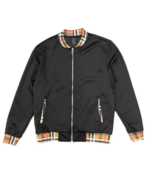 Load image into Gallery viewer, Checkered Detail Track Jacket Set
