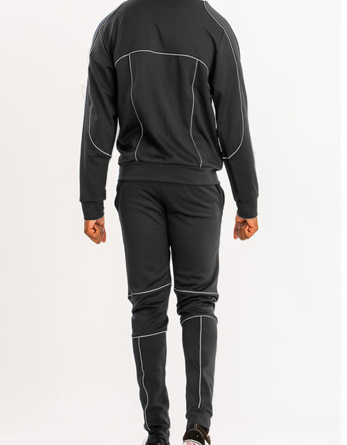 Load image into Gallery viewer, Reflective Piping Detailed Track Suit
