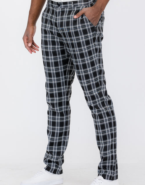 Load image into Gallery viewer, Plaid Slim Fit Trouser Pants
