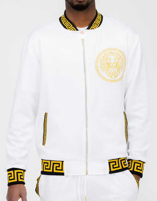 Load image into Gallery viewer, Lion Head Embroidery Status Track Jacket
