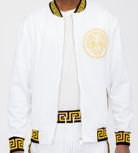 Lion Head Embroidery Status Track Jacket
