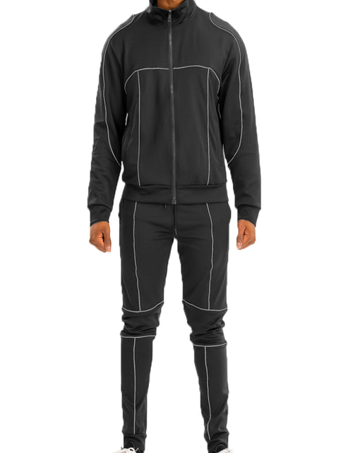 Load image into Gallery viewer, Reflective Piping Detailed Track Suit
