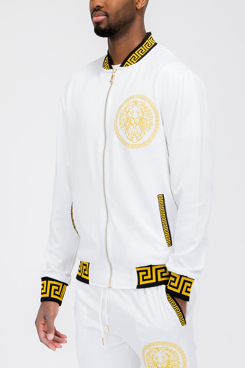 Lion Head Embroidery Status Track Jacket