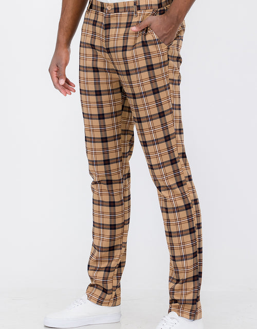 Load image into Gallery viewer, Plaid Slim Fit Trouser Pants
