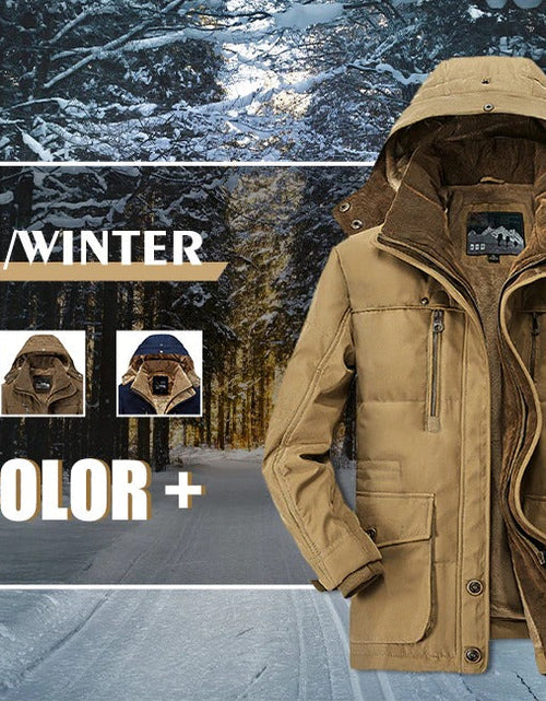 Load image into Gallery viewer, Mens Hooded Winter Parka Coat with Inner Fleece
