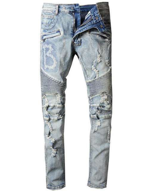 Load image into Gallery viewer, new Men Distressed Ripped Skinny Jeans Fashion Mens Jeans Slim
