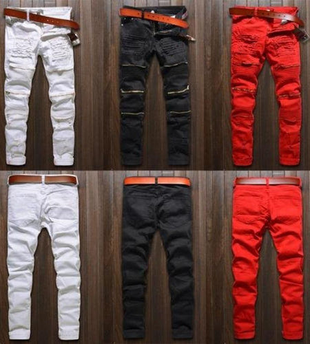 E-BAIHUI Trendy Mens Fashion College Boys Skinny Runway Straight