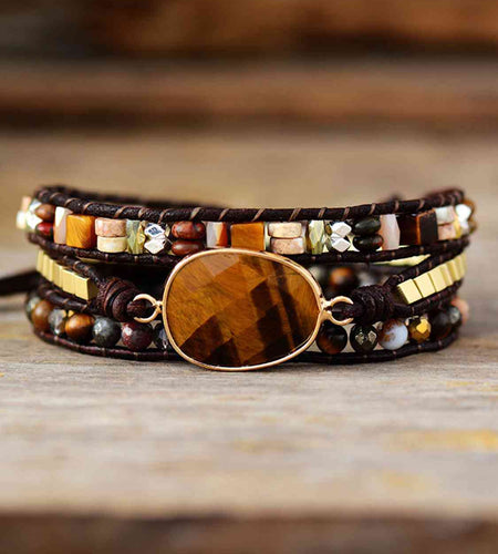 Geometrical Shape Triple-Layer Bracelet