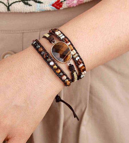 Geometrical Shape Triple-Layer Bracelet
